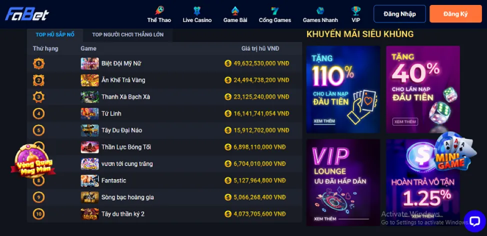 Đăng ký tài khoản vipvin để bắn cá